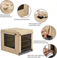 DONORO Dog Crates for Small Size Dogs Indoor Double Door Dog Kennels - Tan / 36.0"L x 23.0"W x 25.0"H - image 3