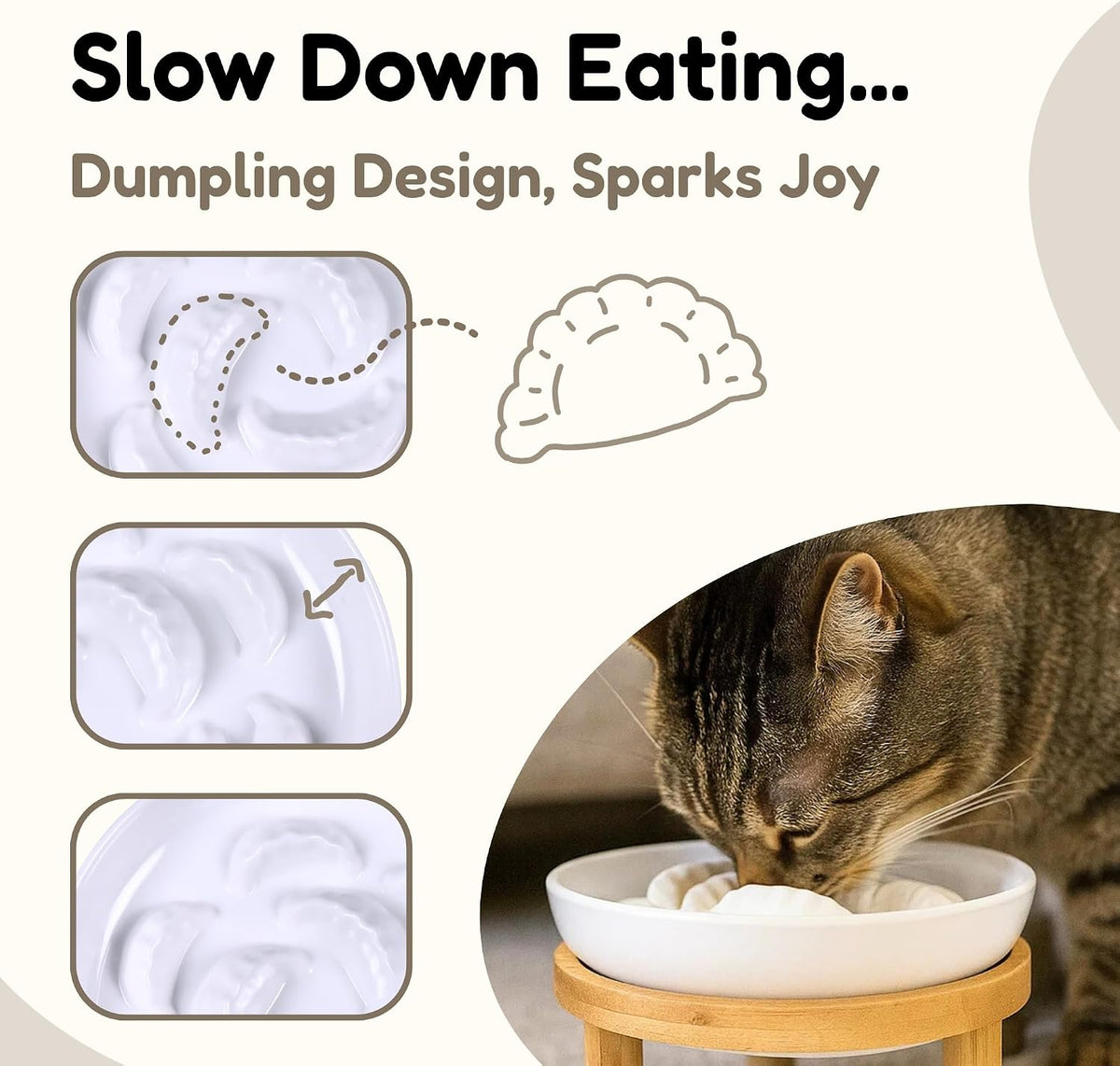 Slow Feeder Bowl for Cats and Small Dogs - White / 6.3''W x 5''H - image 4