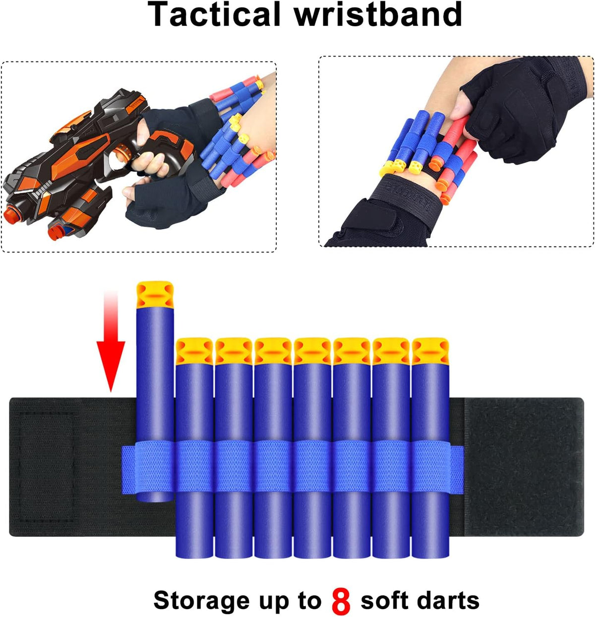 Pokonboy foam dart blaster 2 pack in orange and blue with 60 soft foam darts and wristbands - view 12