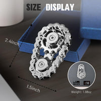 Fidget Spinner Toy for Adults Metal Figette Bike Chain for Adult Men - Black - image 2
