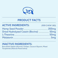 Native Pet Calming Chews for Dogs - Melatonin for Dogs Anxiety Relief - Grain Free All Natural Hemp Calming Treats & L-Theanine Helps Manage Stress & Separation Anxiety - Puppy Sleep Aid - 30 Chews