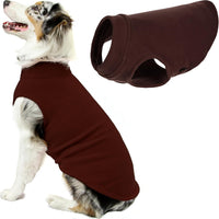 Gooby Stretch Fleece Vest Dog Sweater - 5X-Large Length (25") / Brown