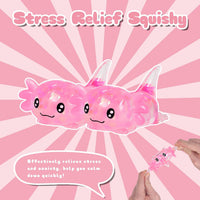 Ropuptl sitting axolotl squishy toy in purple, slow rising soft fidget - view 30