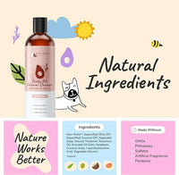 kin+kind Anti-Itch Dog & Cat Shampoo for Itchy Skin and Allergies - Safe, Natural Formula with Olive, Coconut, and Avocado Oil - Made in The USA - Great for Dog Grooming and Cat Supplies (12 fl oz)