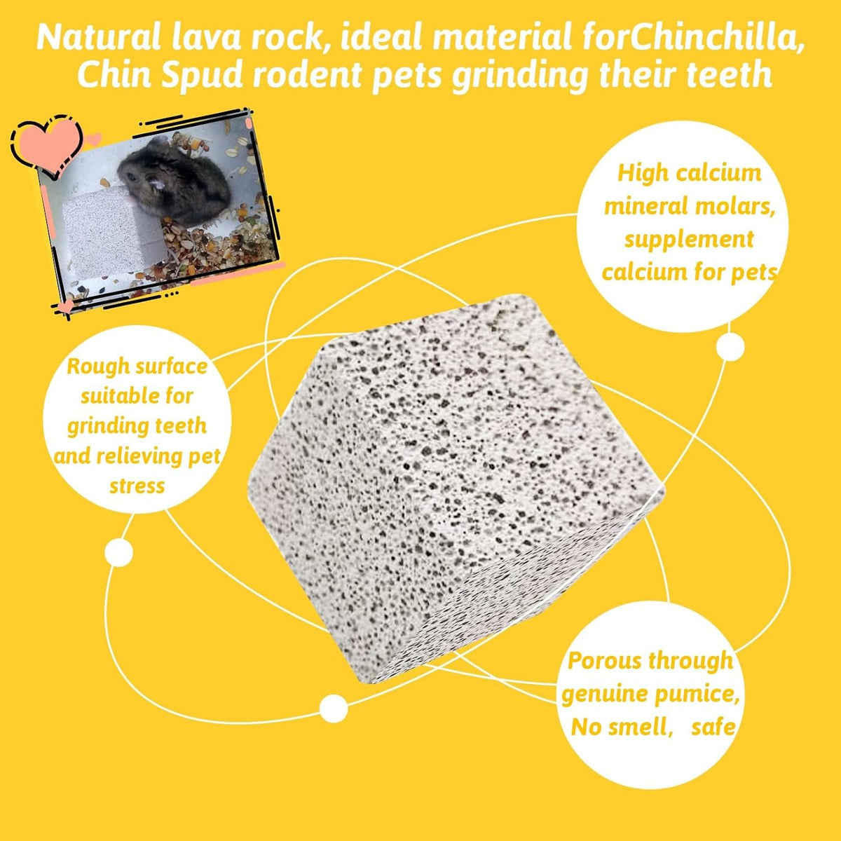 24 PCS Chinchilla Chew Toys Lava Blocks Hamster Chew Toys – Essentials for Small Pets - 20 Pcs-Square / 1.57 Inch Diameter - image 3