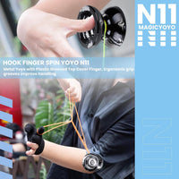 MAGICYOYO N11 Metal Yoyo Professional Responsive & Unresponsive Trick - N11 Black Silver - image 2