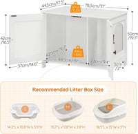 HOOBRO Litter Box Enclosure - White / 31" L x 17.5" W x 19.7" H - image 4