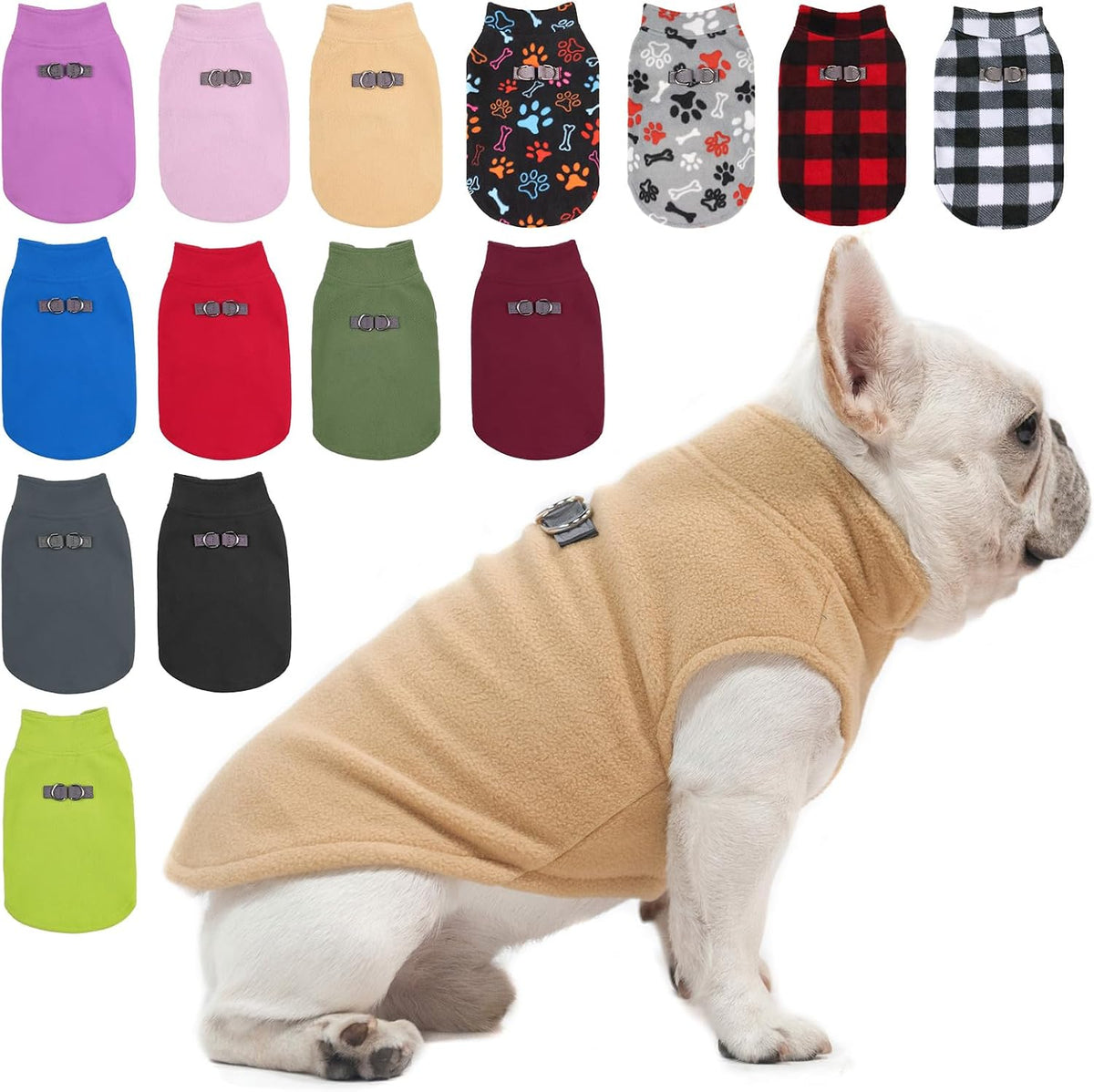 Dog Fleece Vest Sweater Winter Jacket for Small and Medium Large Dogs - Large / BEIGE