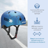 KAMUGO Kids Bike Helmet Set - Blue Carbon Fiber - image 3