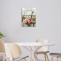 Violin Pictures Wall Art, Music Rustic Inspirational Bathroom Wall Decor, Coastal lighthouse Framed Painting Rose Aesthetics Canvas Artwork for Bathroom Bedroom Living Room Decorations 16"L x 12"W