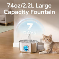 Cat Water Fountain Stainless Steel: 74oz/2.2L Cat Fountain - 74oz Fountain - image 4