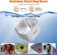 All Stainless Steel Dog Water Bowl No Spill - White / 4.5L - image 3