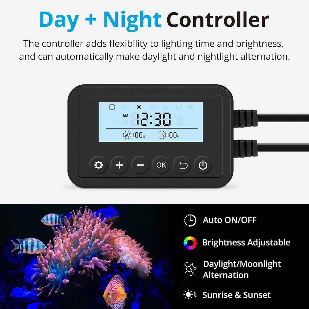 NICREW ClassicLED Marine Saltwater Aquarium Light, 48W for 48 - 30 - 36 in - image 2