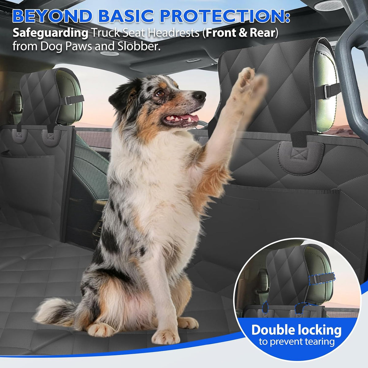 Back Seat Extender for Dogs - XL - For F150 / Ram1500 Crew Cab Truck / Black - image 2