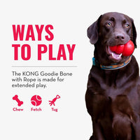 KONG Puppy Goodie Bone with Rope, Natural Rubber, for XS Puppies - Pink - image 4