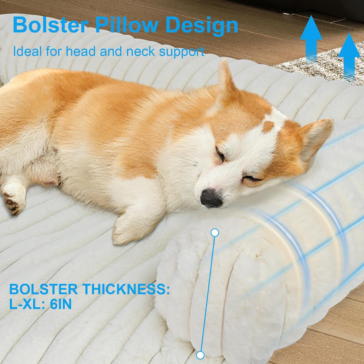 Luxurious Dog Couch Bed, Dog Couch Cover - X-Large(45*37*6 In) / White - image 2