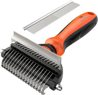 Spring Blossoms-2 in 1 Professional Grooming Rake for Cats - Orange