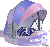 Mambobaby Float with Canopy UPF 50+ and Tail Non-Inflatable Baby Pool - Monster Purple