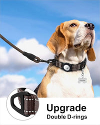 TagME Airtag Dog Collar,Waterproof Reflective Pet Collar with Airtag Holder,Soft Padded and Double D-Rings for Medium Dogs,Brown