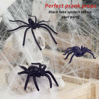 KOMIDK black fake plastic spiders, 100 pieces in large, medium and small sizes - view 3