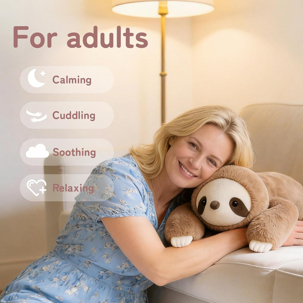 Niuniu Daddy Weighted Stuffed Animals - 3.3 Pounds / Sloth / Lying - image 2