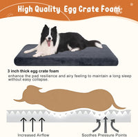 EMPSIGN Dog Bed Mat Crate Pad Mattress, Ultra Soft Pet Kennel - Grey / L(35"*22"*3") - image 2