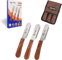 Professional Stripping Knife for Dogs - Pack of 3 / Rosswood