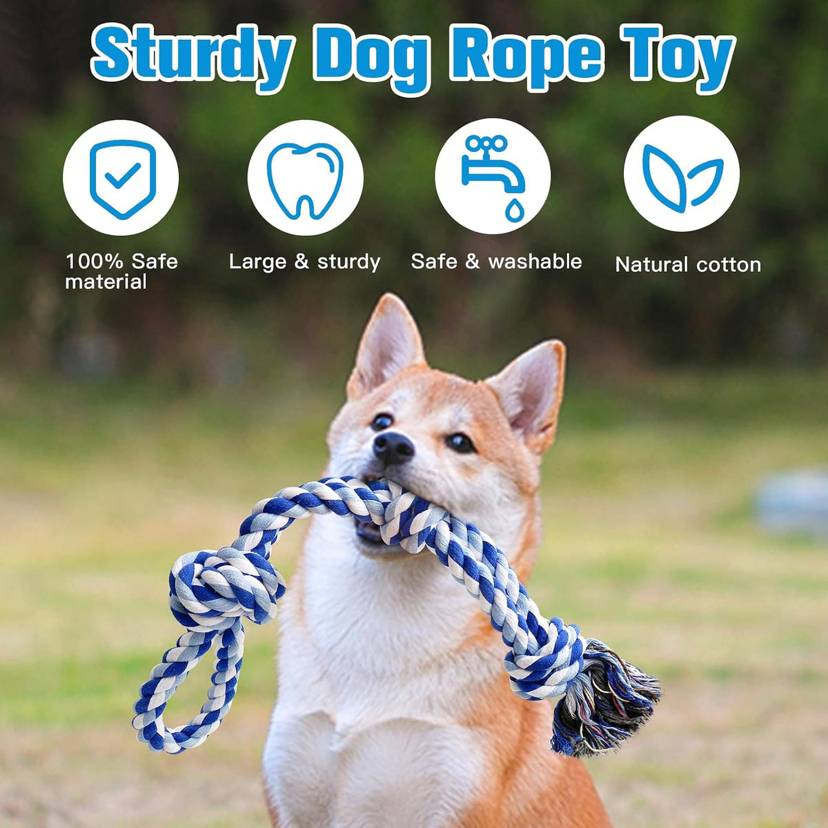 UPSKY 2 Pack Dog Rope Toys - B-Blue&Green - image 3