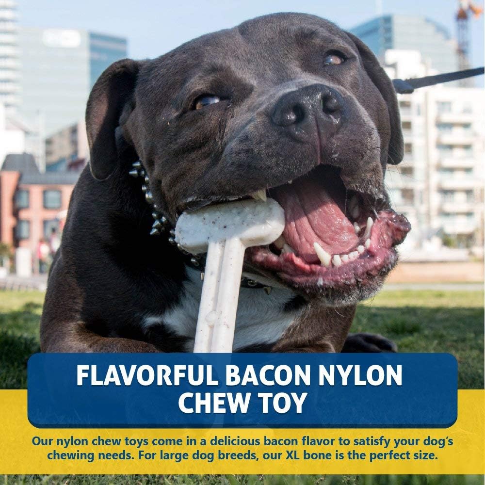 Bullibone Nylon Dog Chew Toy for Aggressive Chewers - Bacon / XL - Single - image 3