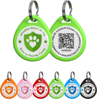 QR Code Cat Tags Personalized Small, Real-time Alerts, Pink – Essentials for Cats - 1 Pack Green / Small-1"*1.2''