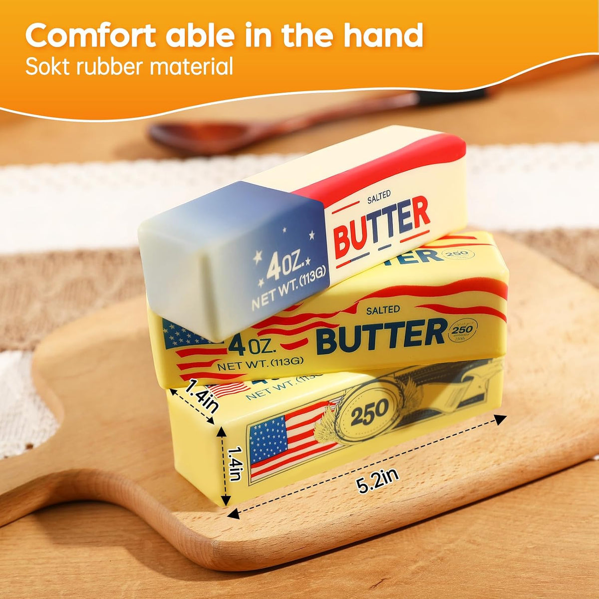 Big Butter Squishy, Giant Squishies Butter 14 OZ - 3 Pack Butters - image 2