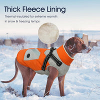 Dog Winter Coat with Harness Built in - XXXX-Large(Chest:47.24 in) / Orange - image 3