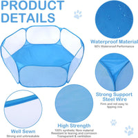 Guinea Pig Playpen with Mat Small Animal - Blue / Star - image 3