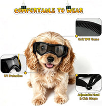 Dog Goggles Small Breed, Dog Sunglasses UV Protection Puppy Eyewear for Small Pet Outdoor Riding - Small / Black - image 3