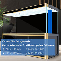XCNO Black Aquarium Background Fish Tank Film, Static Cling - 74.8" x 23.6" In - image 2