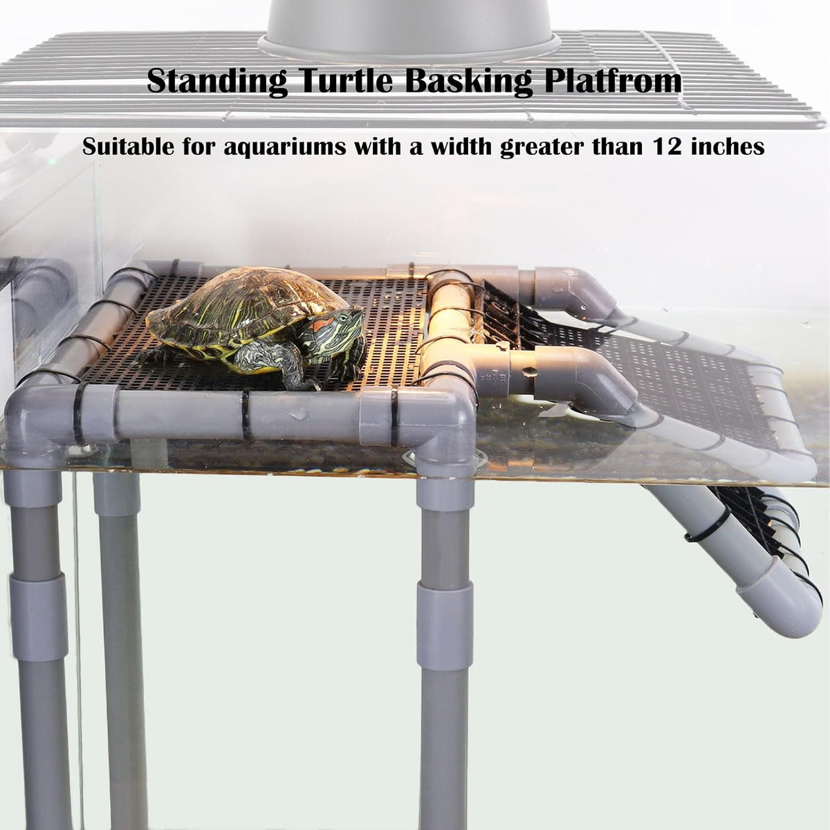 Large Turtle Basking Platform for Aquatic Turtles – Essentials for Fish - Basking Platform 10.8" W × 7.7" D - image 2
