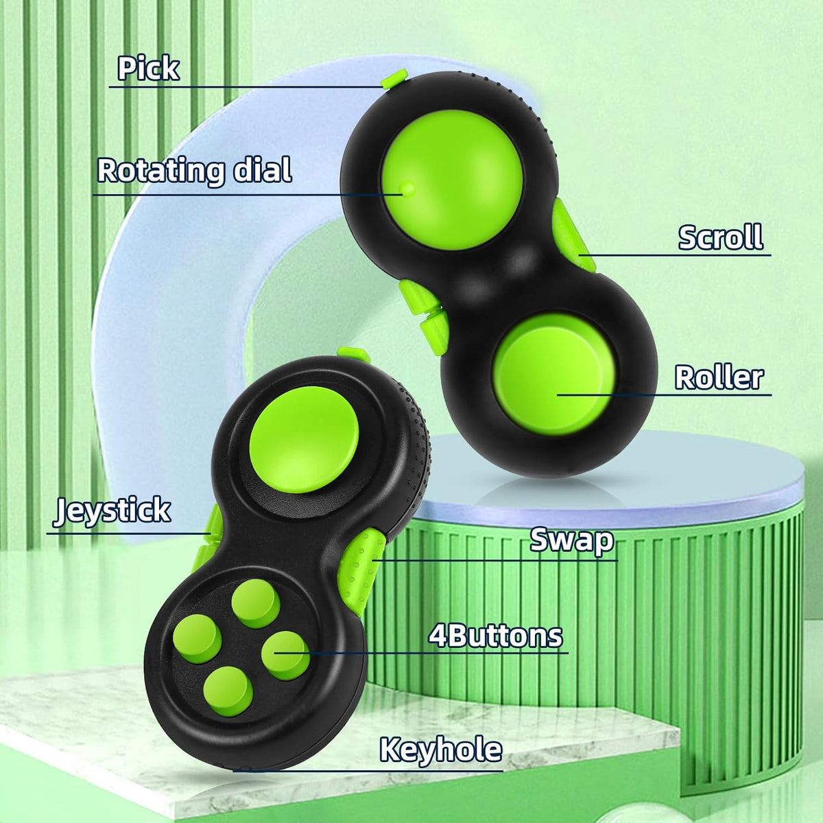 Original Fidget Toy Game, Rubberized Classical Controller – Fun for Kids & Family - 1 / Green Style - image 2