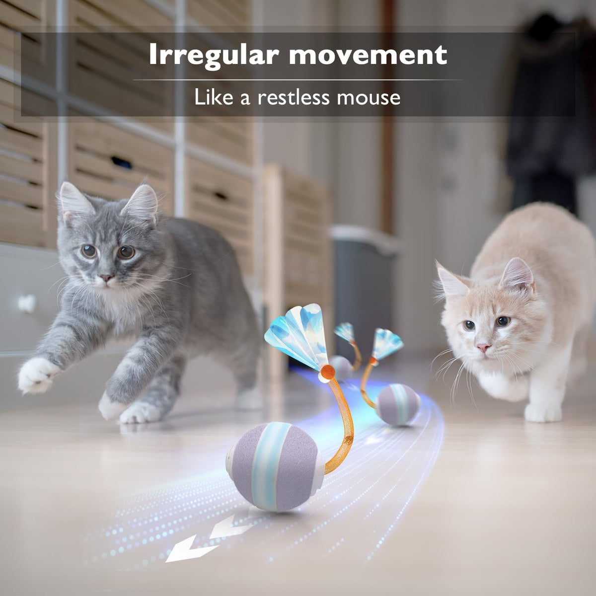 YVE LIFE Interactive Cat Toys Ball for Indoor Cats - Purple - image 2