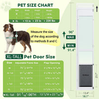 Large Dog Door for Sliding Glass Door - 96" Sliding Door / Xlarge - 3 Flap - image 2