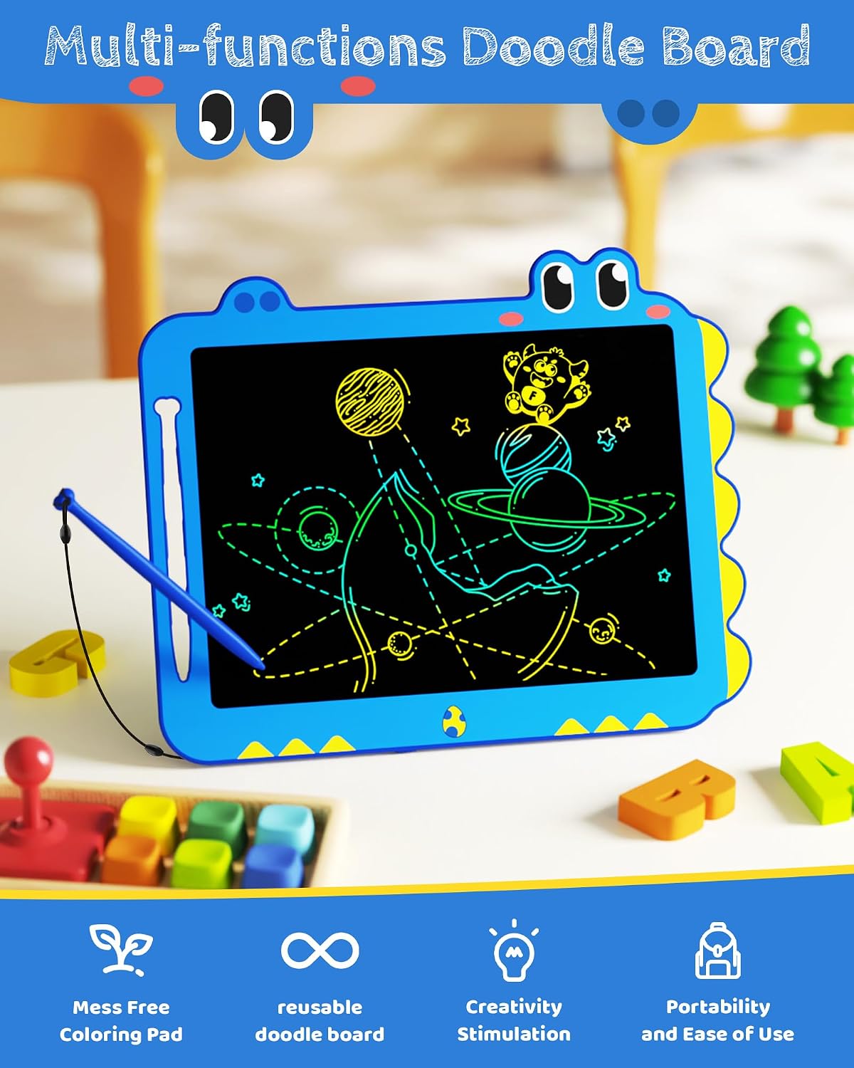 8.5 inch LCD Writing Tablet for Kids - Blue / 12 inch - image 3