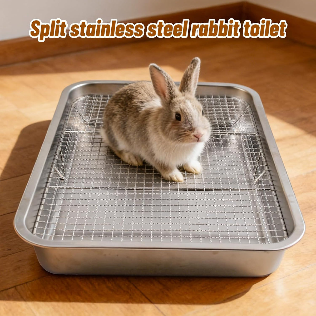 Large Rabbit Litter Box for Cage - 【Stainless Steel】 - image 3