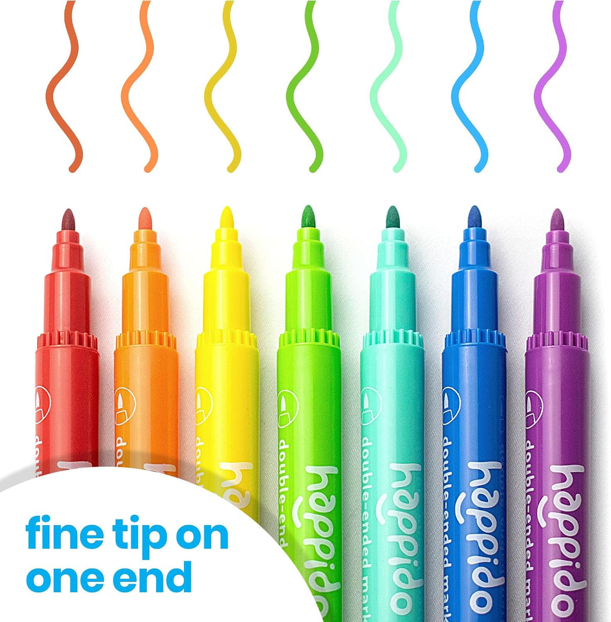 International Arrivals Happido Double-Sided Markers for Kids - 36 Count - Double Ended - image 3
