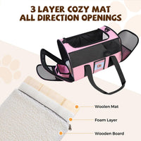 Soft Cat Carrier, Small Dog Bag Soft-Sided Cat Carriers - Pink / 17.0"L x 12.0"W x 11.0"H - image 2