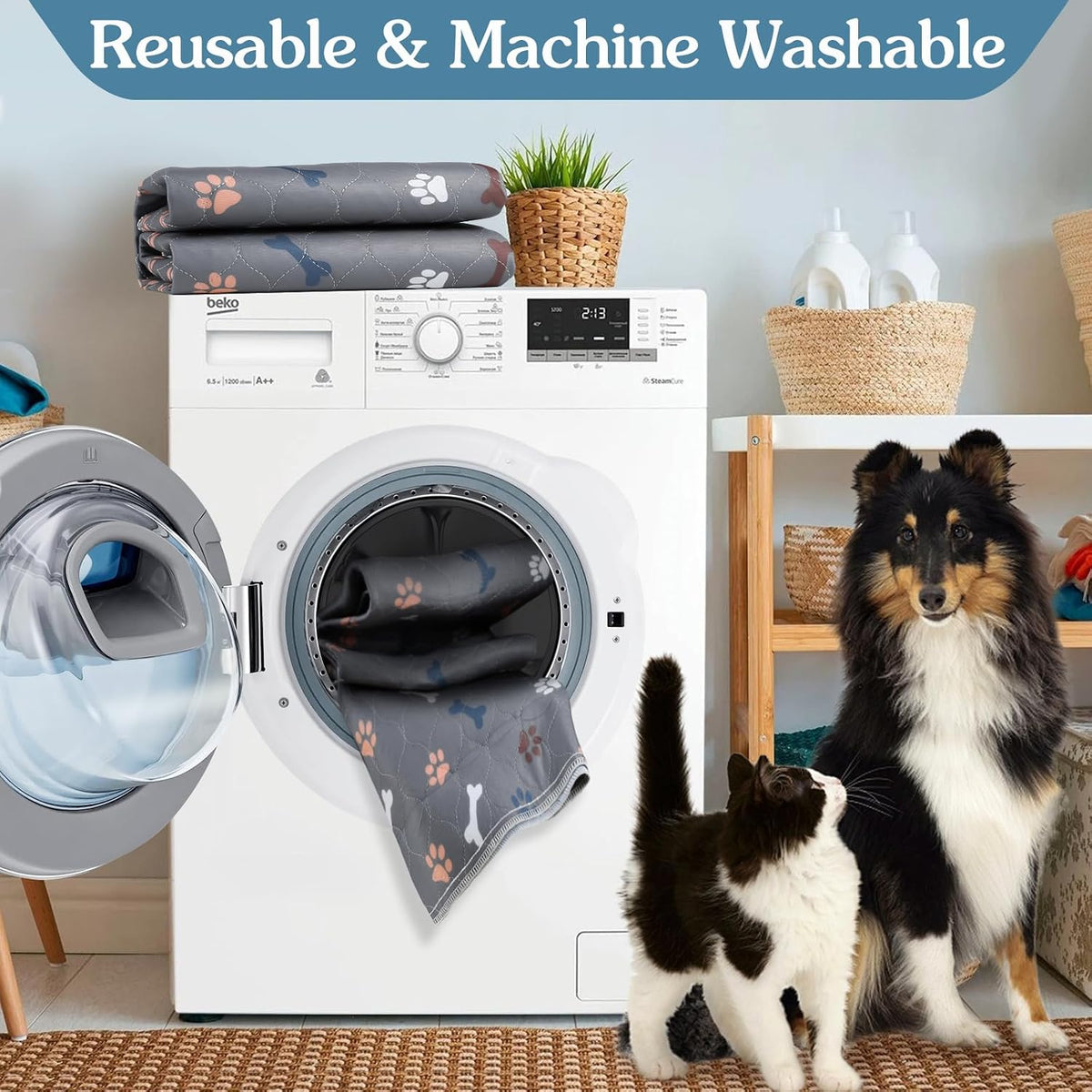 Washable Pee Pads for Dogs, 18"x24" - Dark Grey / 41*41 Inch (Pack of 2) - image 4