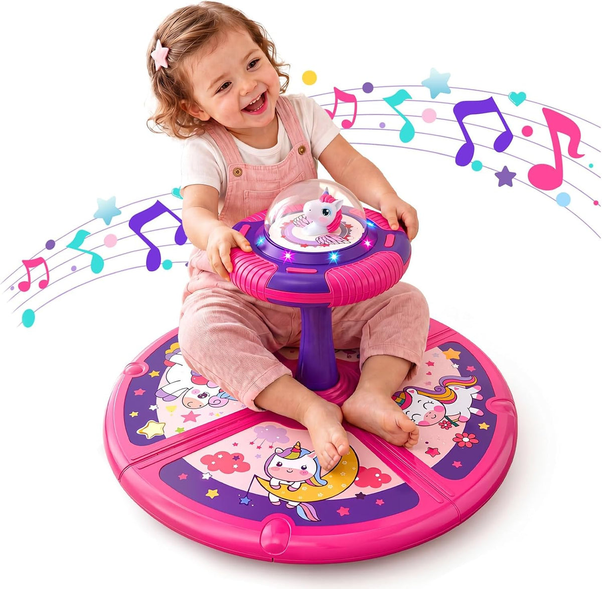 Flooyes Sit and Spin Toys for Girls 2 Years Old - Larger Stable Base