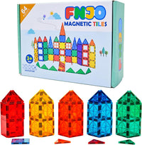 FNJO Magnetic Tiles, 100PCS STEM Building Blocks Toy Set for Kids – Fun for Kids & Family - 64PCS