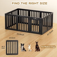 Dog Playpen Indoor, Puppy Playpen, White 23.6" H, 10 Panels - black / 10 / 30.3 inch Height - image 2