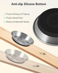 Stainless Steel Cat Bowl 2PC, Non-Slip cat Food Dish - 6PC-6.3in - image 2