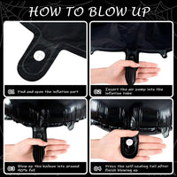 YOTHORN 6 pack black 33 inch spider foil balloons for Halloween - view 12