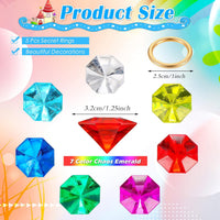 ZCYSRLQIN acrylic gems and gold rings set with seven colored gems and a gauze bag - view 13